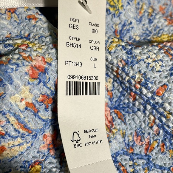 J Crew Scrunchie Hipster Bikini Bottom Blue Afternoon Floral L(12-14) NWT - Picture 5 of 6